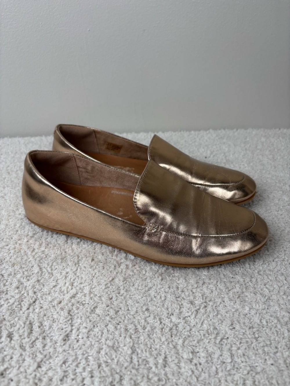 FitFlop Shoes Womens 7.5 Metallic Rose Gold Lena Slip‎ On Arch Support Loafers